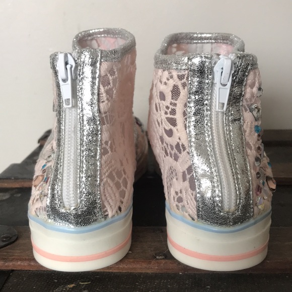 Beaded / Jewles Lace Hightop Sneakers - Picture 4 of 5